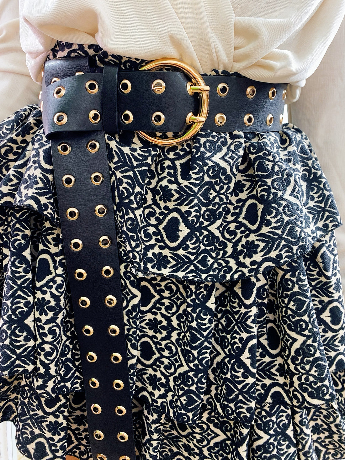 Cintura morbida con doppi occhielli oro - R.a. Boutique 