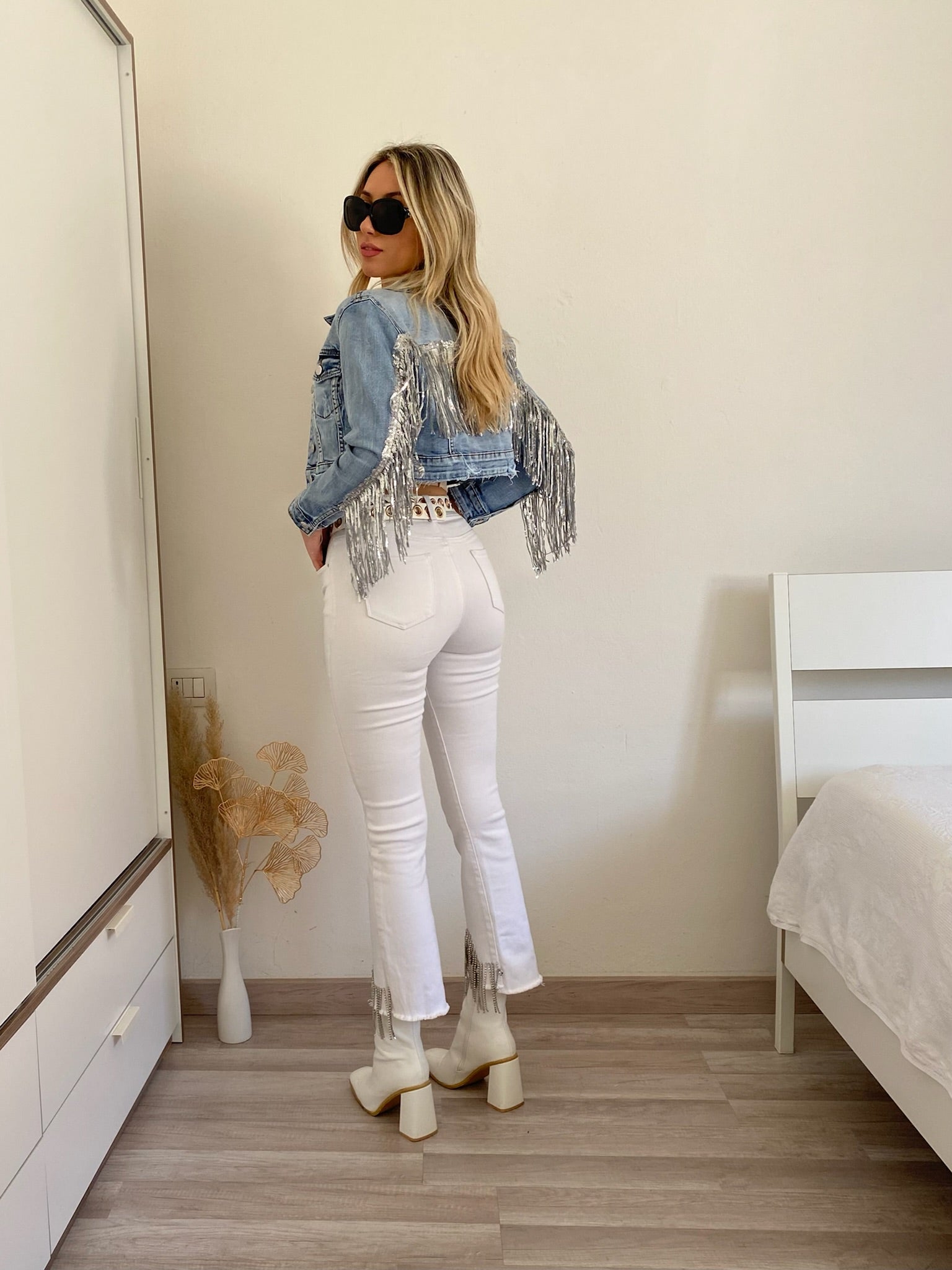 Giacchino di jeans con frange - R.a. Boutique 