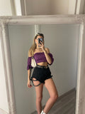 Top purple scollo a cuore - R.a. Boutique 