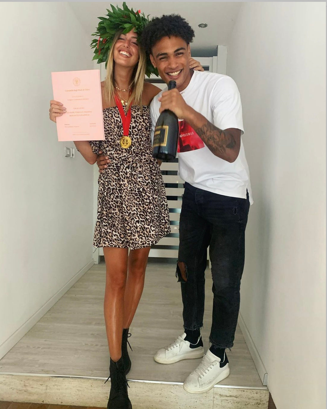 Abito maculato con scollo a barchetta - R.a. Boutique 