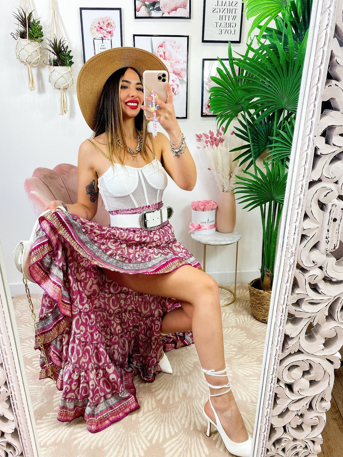 Gonna asimmetrica rosa e fucsia - R.a. Boutique 