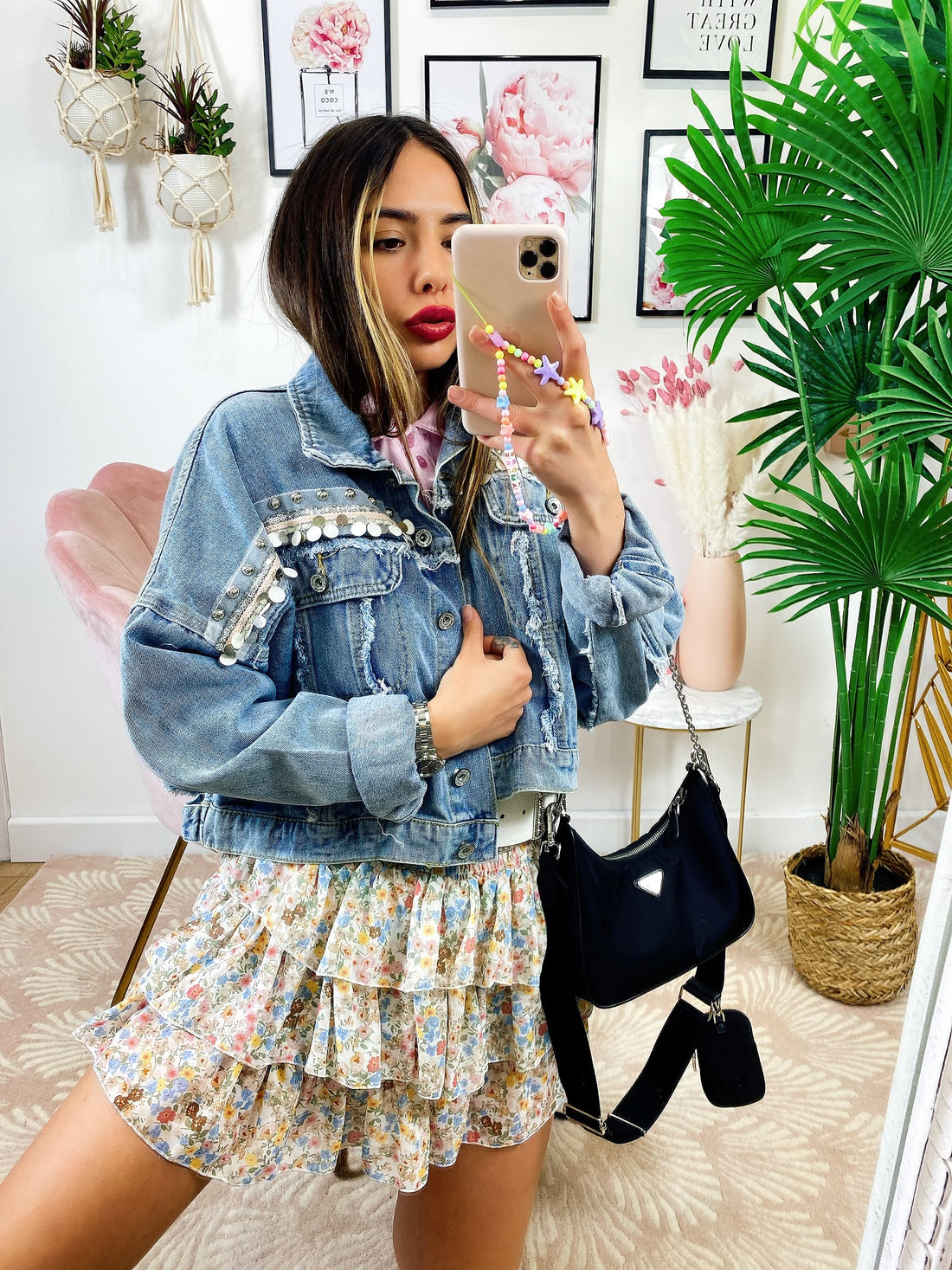 Giacca di jeans con Ricami - R.a. Boutique 