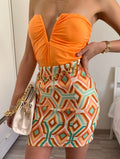 Top arancio con scollo a V - R.a. Boutique 