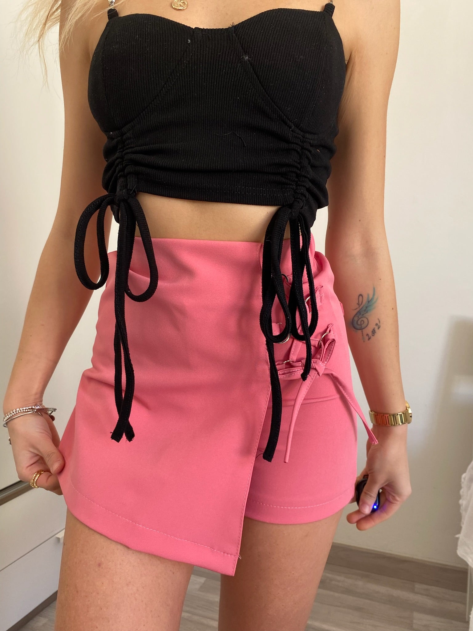 Gonna pantalone lace rosa - R.a. Boutique 