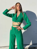 Completo top e pantalone verde - R.a. Boutique 