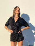 Tutina con paillette nera - R.a. Boutique 