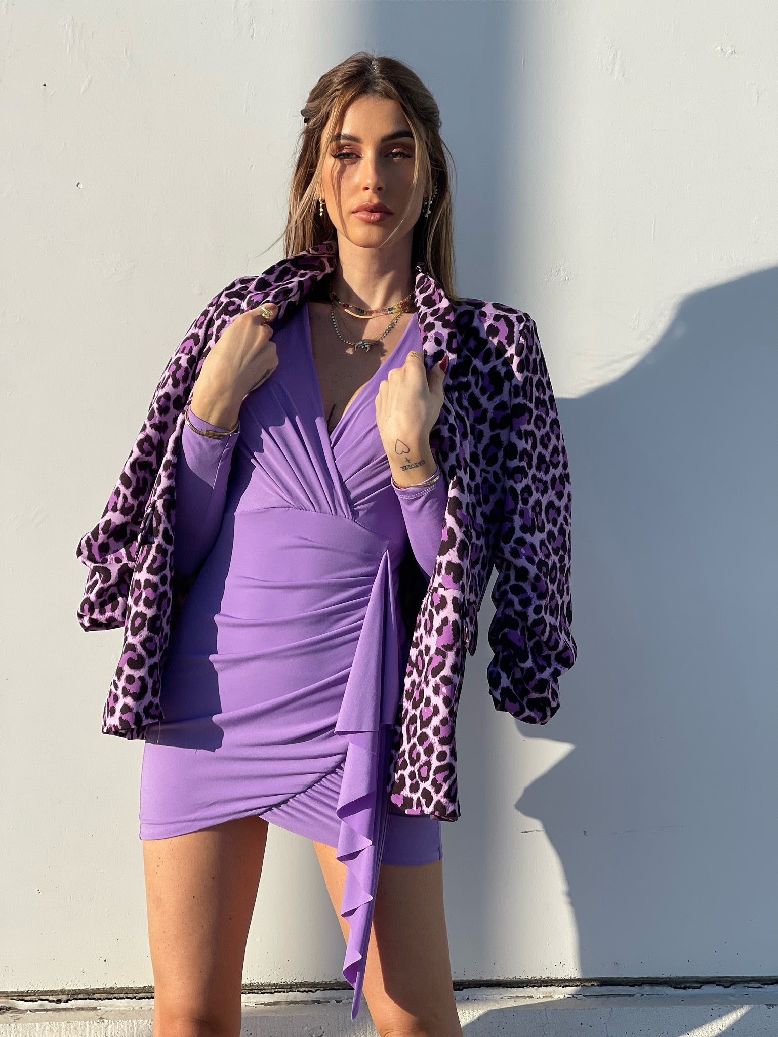 Giacca maculata lilla - R.a. Boutique 