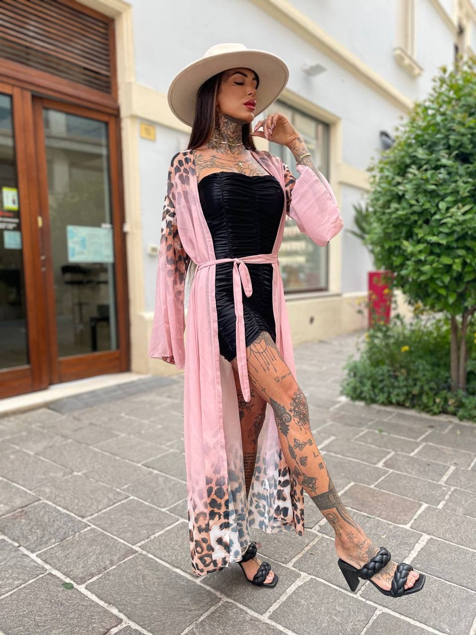 Kimono animalier rosa - R.a. Boutique 