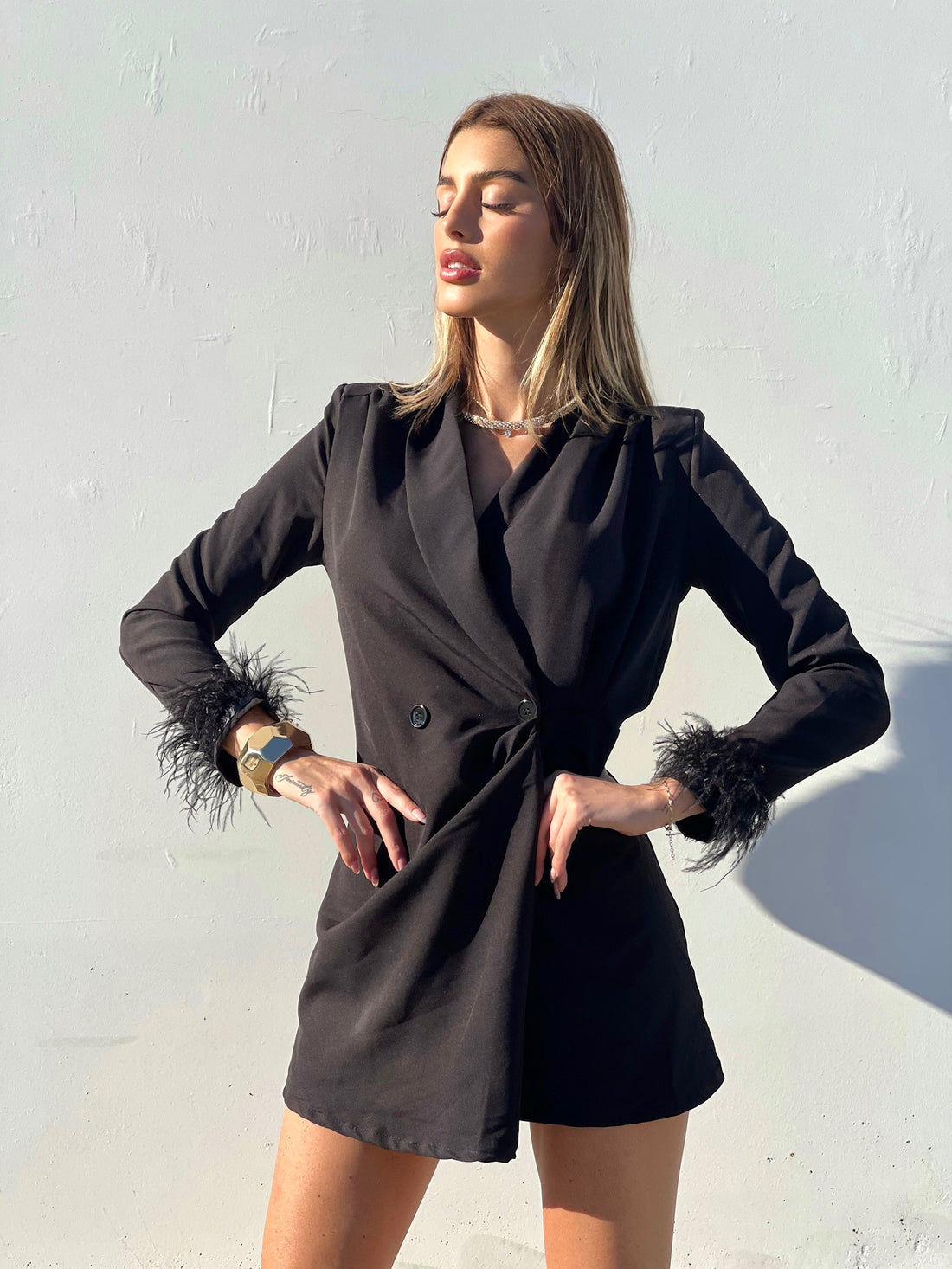 Blazer con piume - R.a. Boutique 