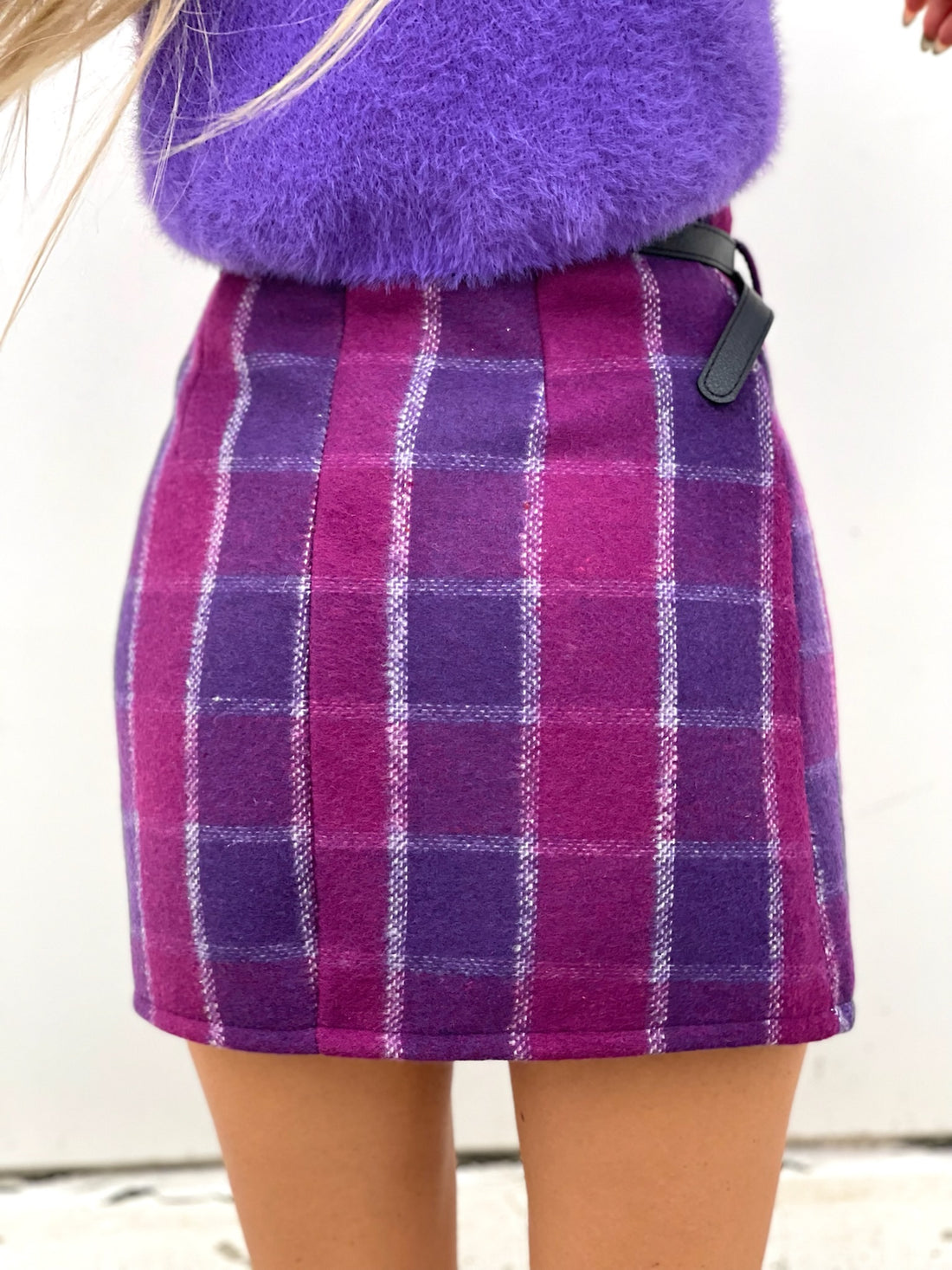 Gonna in tweed viola lilla - R.a. Boutique 