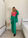 Completo oversize giacca e pantalone verde - R.a. Boutique 