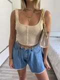 Top in filo panna - R.a. Boutique 