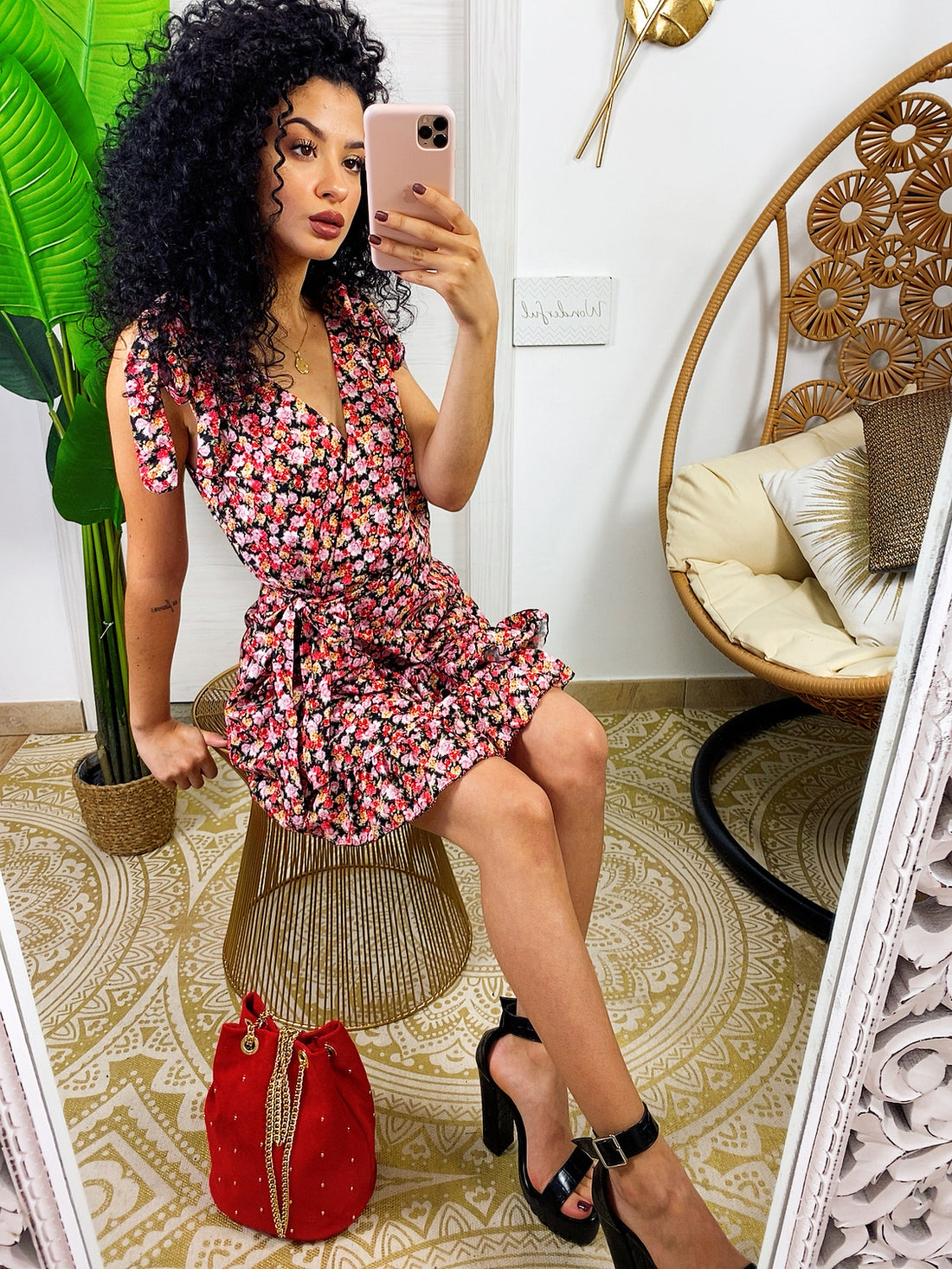 Abito a fiorellini con cintina - R.a. Boutique 