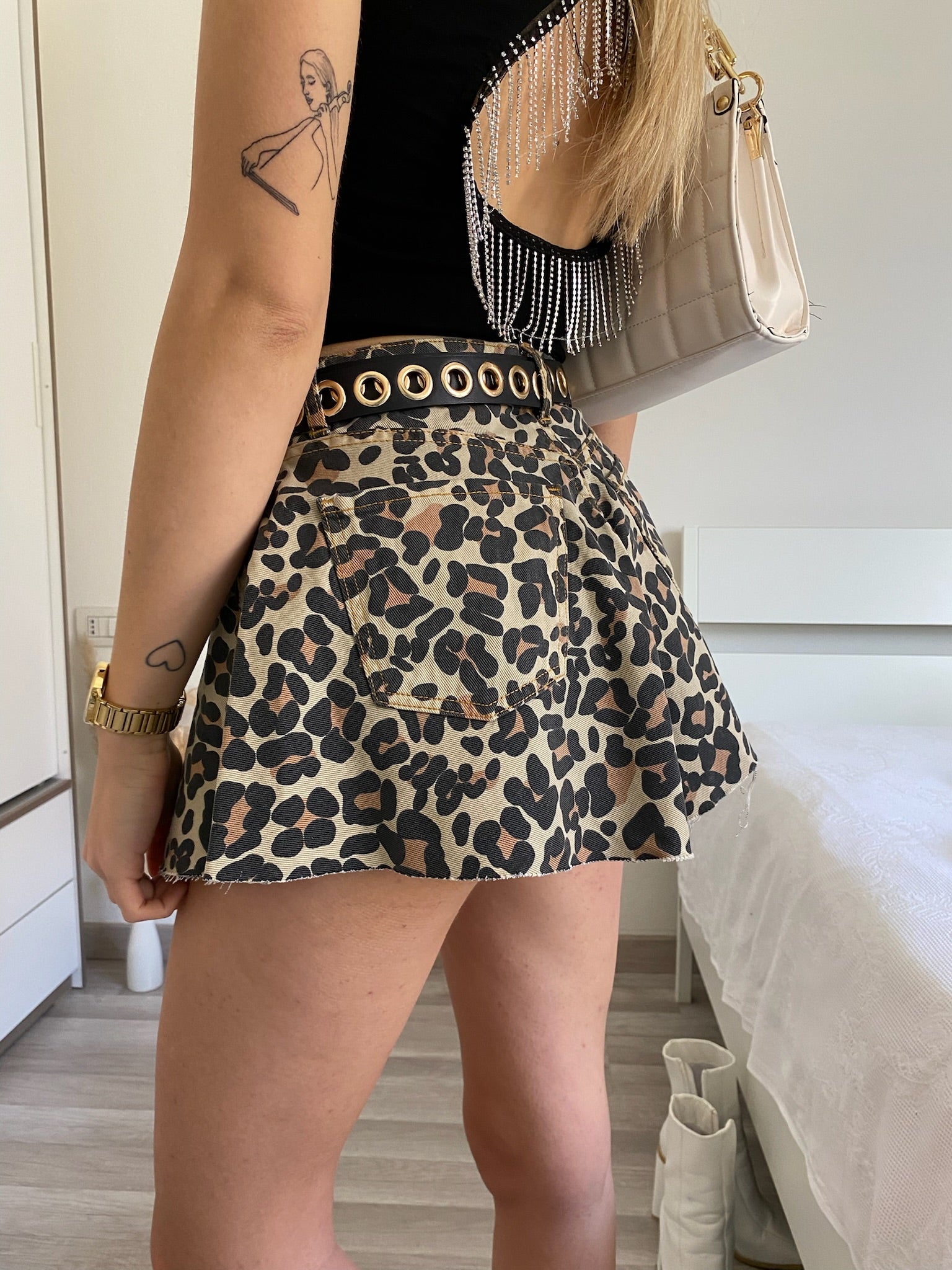 Short a farfalla animalier - R.a. Boutique 