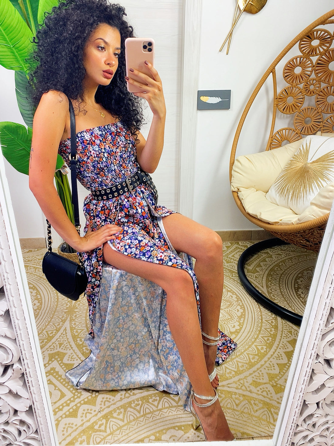 Tuta a fascia floreale con spacchi - R.a. Boutique 