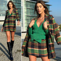 Cappotto check trama verde - R.a. Boutique 