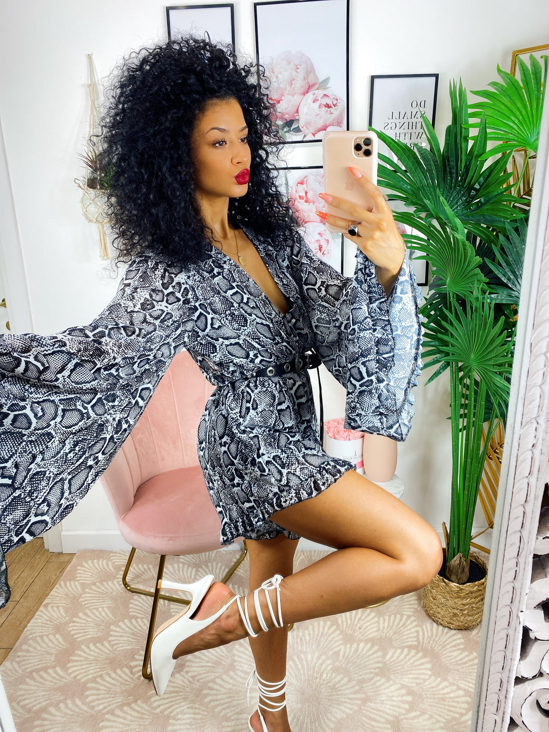 Tutina manica larga pitonata grigia - R.a. Boutique 