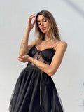Abito corto in tulle nero - R.a. Boutique 