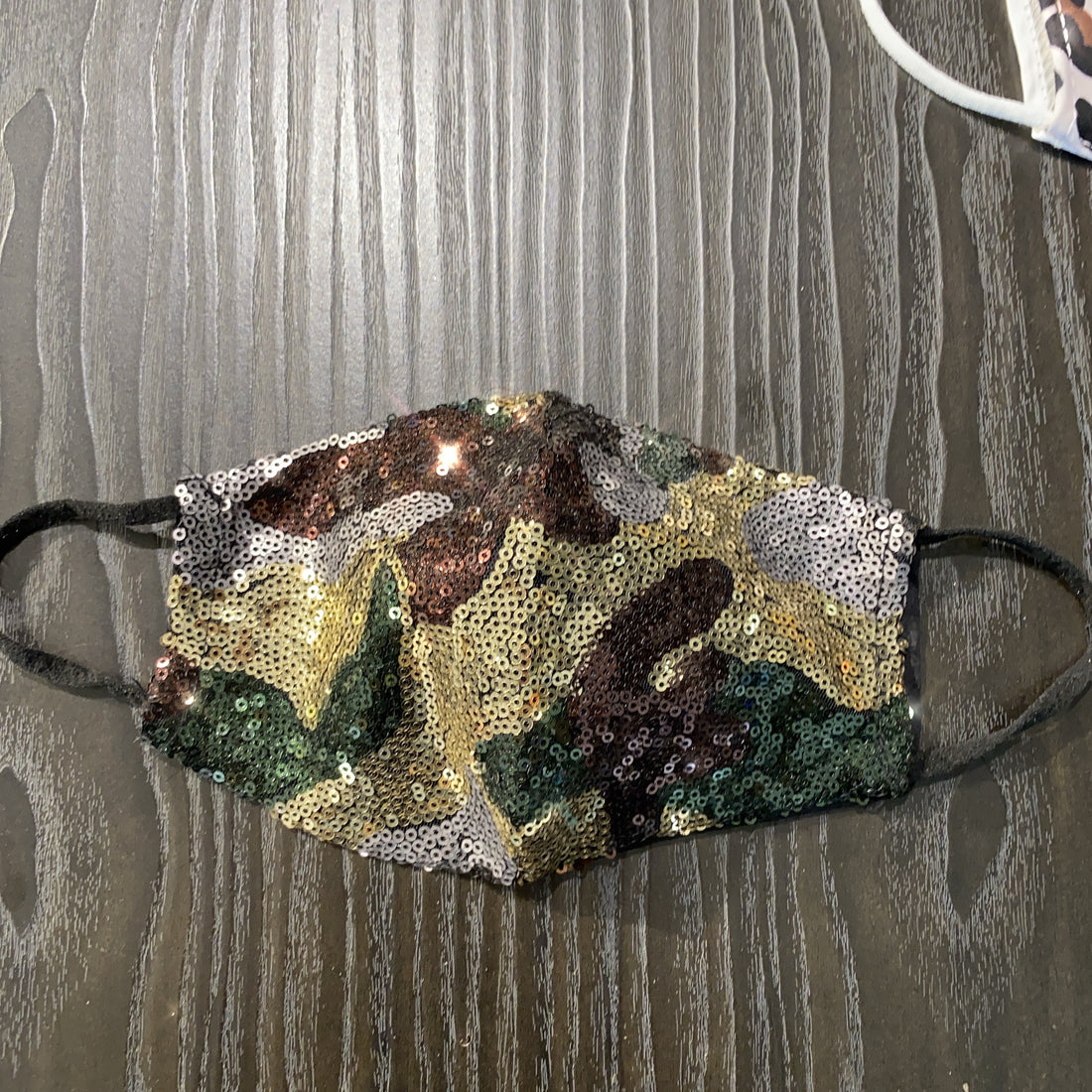 Copri mascherine con paillettes military - R.a. Boutique 