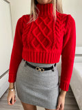 Maglione rosso a trecce - R.a. Boutique 