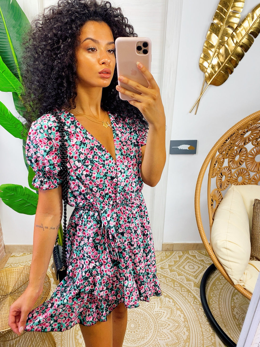 Abito a fiorellini verdeacqua - R.a. Boutique 