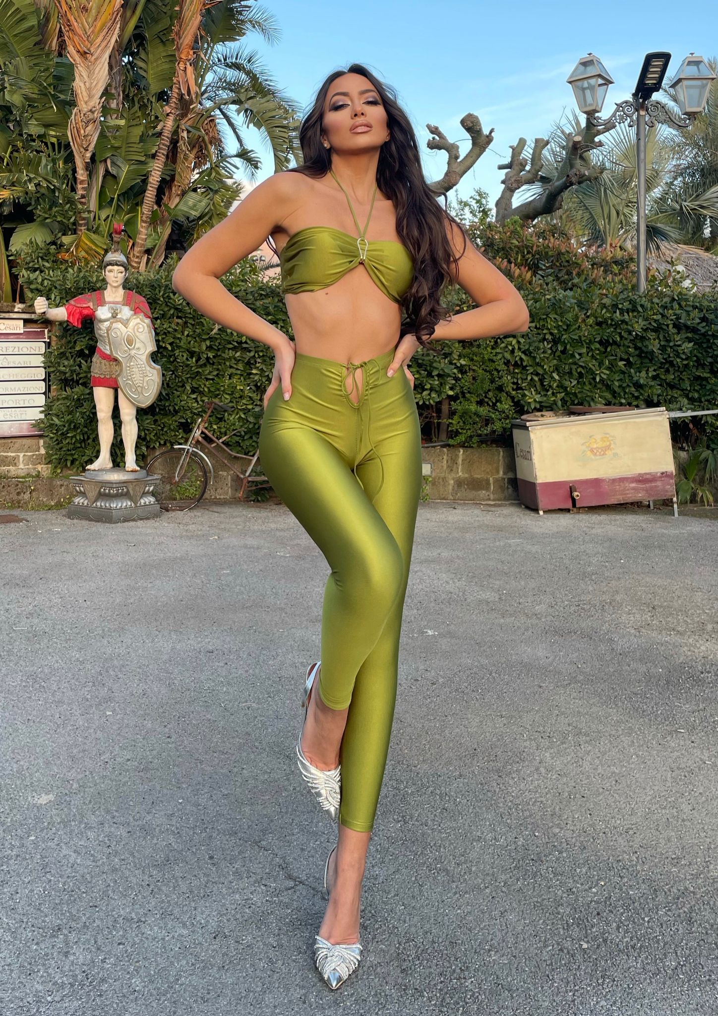 Completo top e pantalone lime - R.a. Boutique 