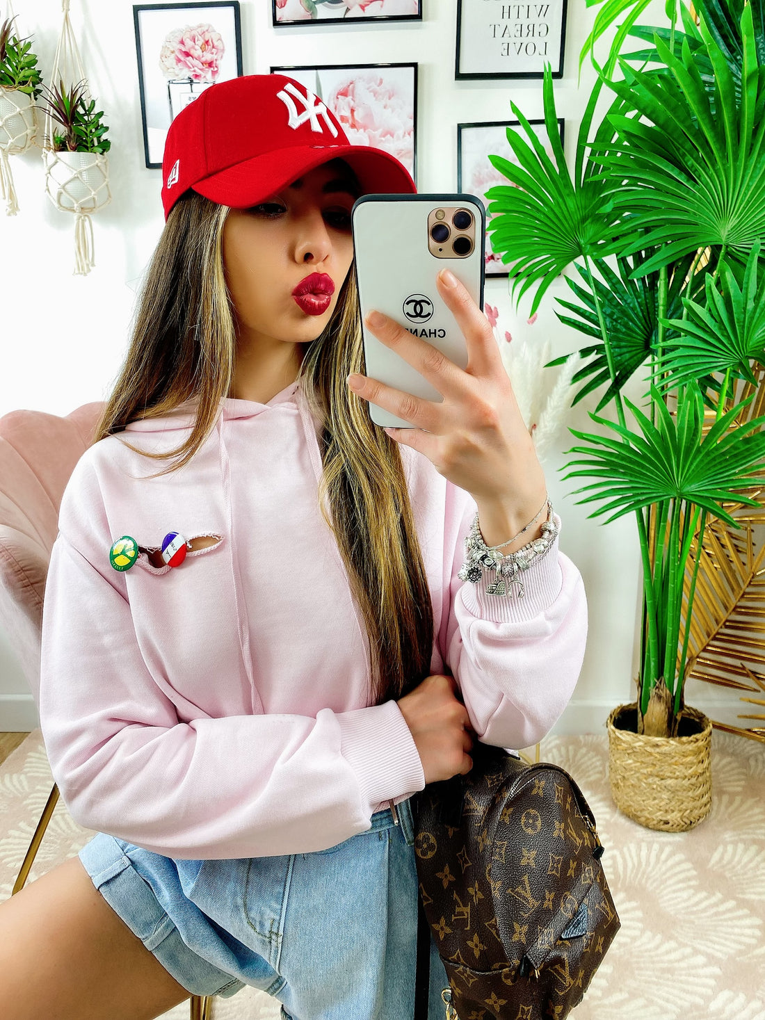 Felpa con spille Rosa - R.a. Boutique 