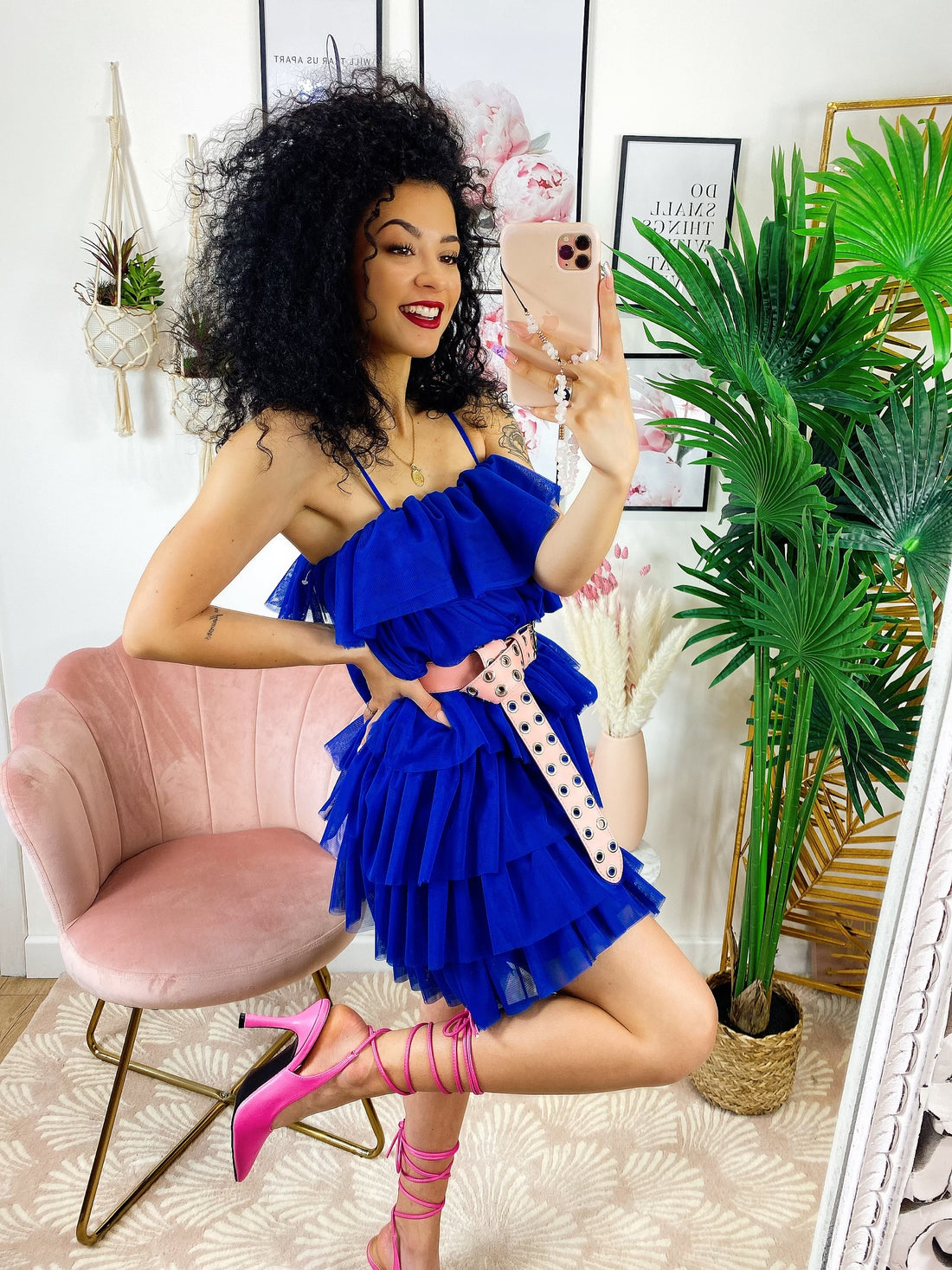 Abito in tulle a balze Venere blu - R.a. Boutique 