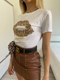 T-shirt kiss animalier bianca - R.a. Boutique 