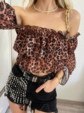 Top animalier scollo a barchetta - R.a. Boutique 