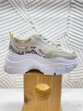 Sneakers Beige  con dettaglio pitonato - R.a. Boutique 