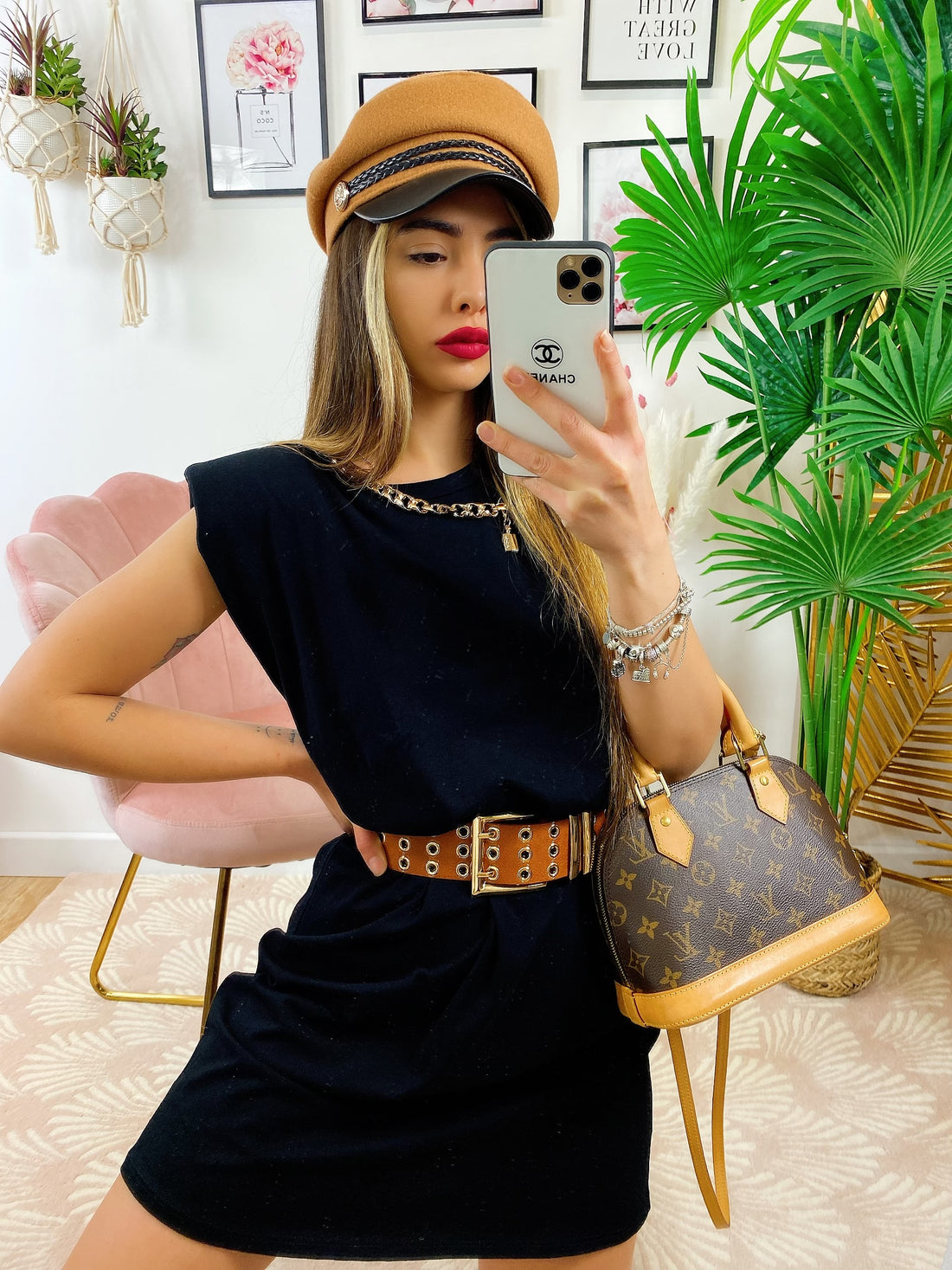 Abito con spalline e catena Nero - R.a. Boutique 