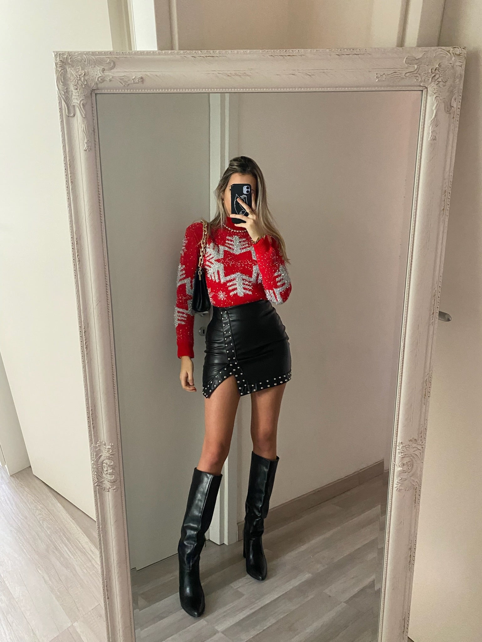 Gonna in ecopelle con borchie - R.a. Boutique 