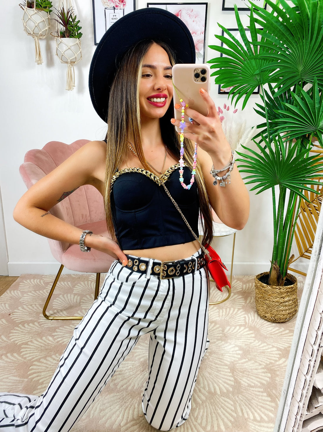 Top a corpetto con catena - R.a. Boutique 