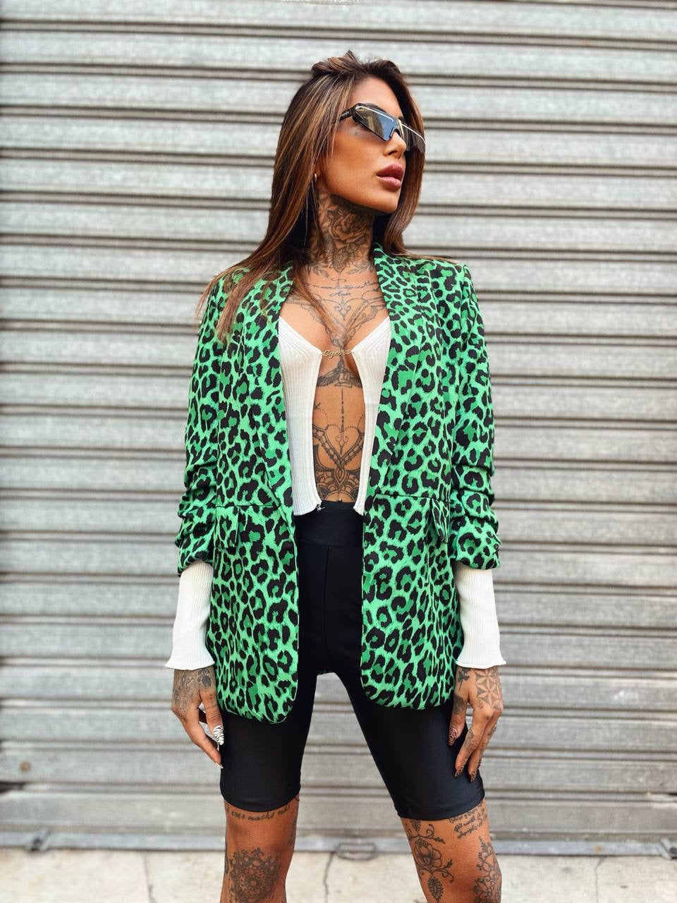 Giacca maculata verde - R.a. Boutique 