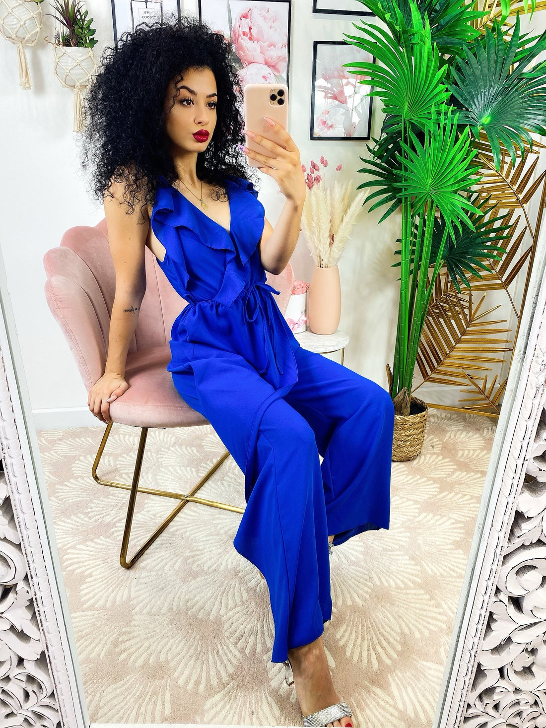 Tuta blu elettrico con Rouches - R.a. Boutique 