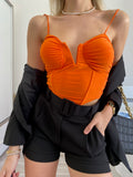 Top arancio con V - R.a. Boutique 