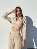 Completo top e pantalone beige - R.a. Boutique 