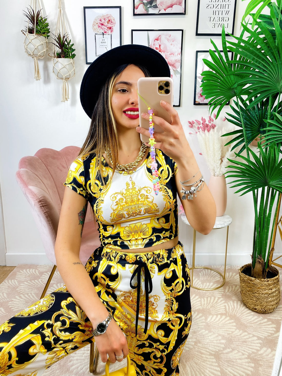 Completo Maglia e Pantalone etnico base Nera - R.a. Boutique 