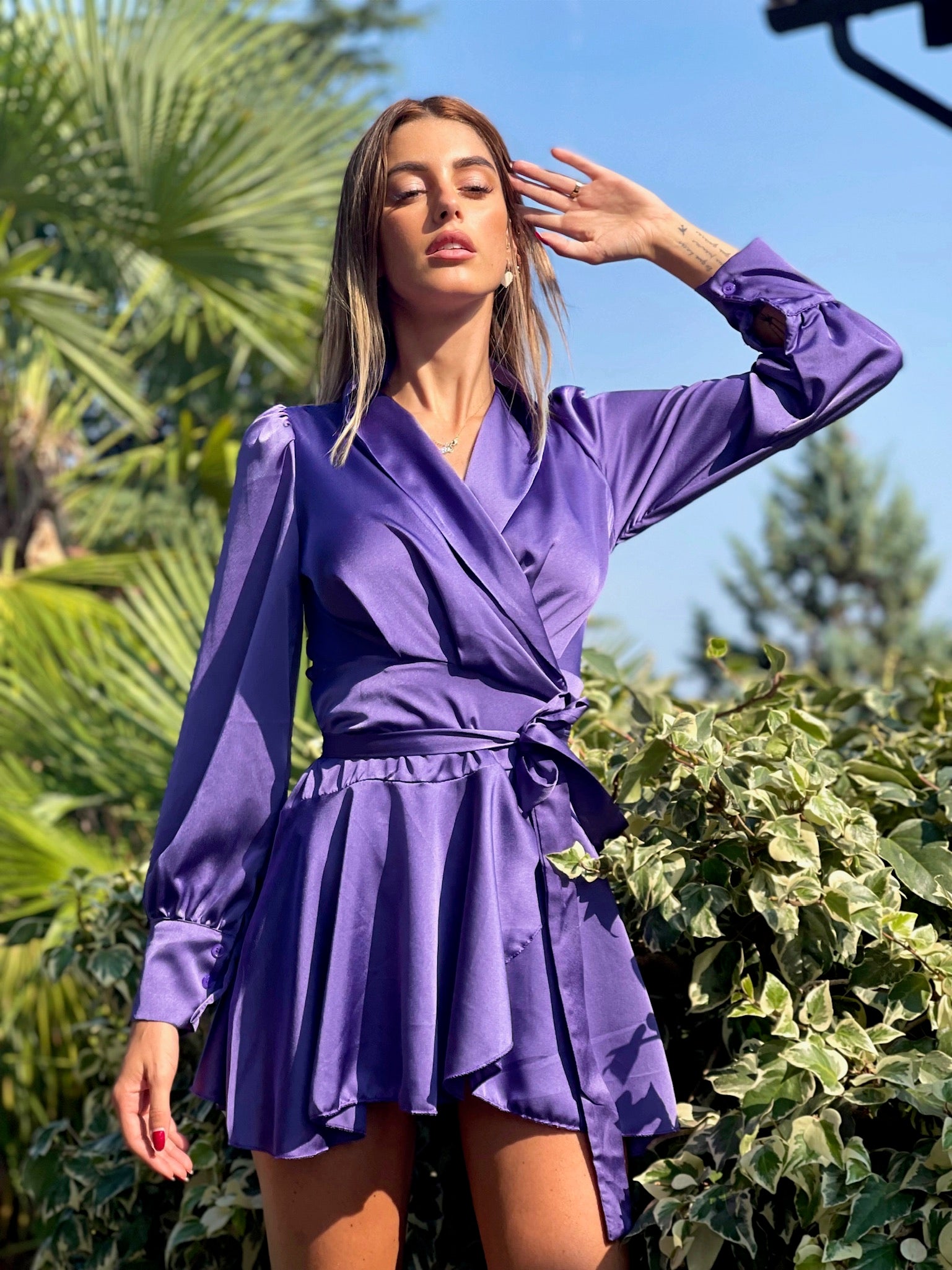 Abito in raso purple - R.a. Boutique 