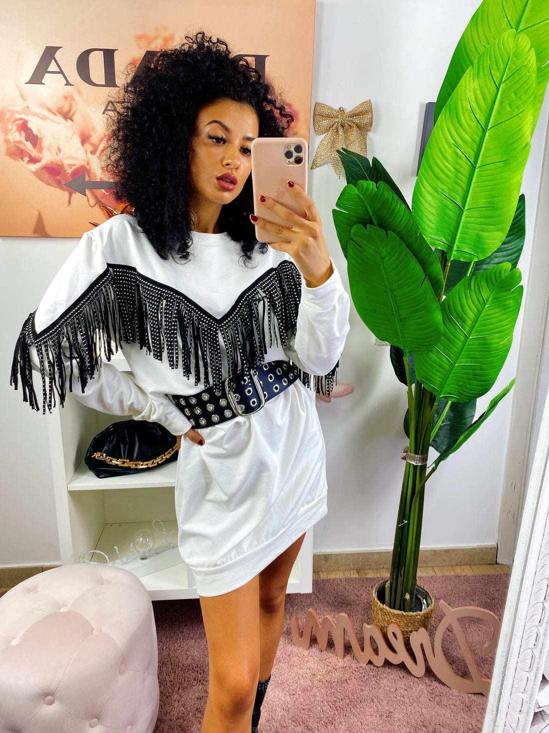 Maxi felpa con frange - R.a. Boutique 