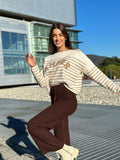 Maglione Amour Camel e bianco - R.a. Boutique 