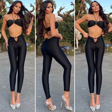 Completo top e pantalone nero - R.a. Boutique 