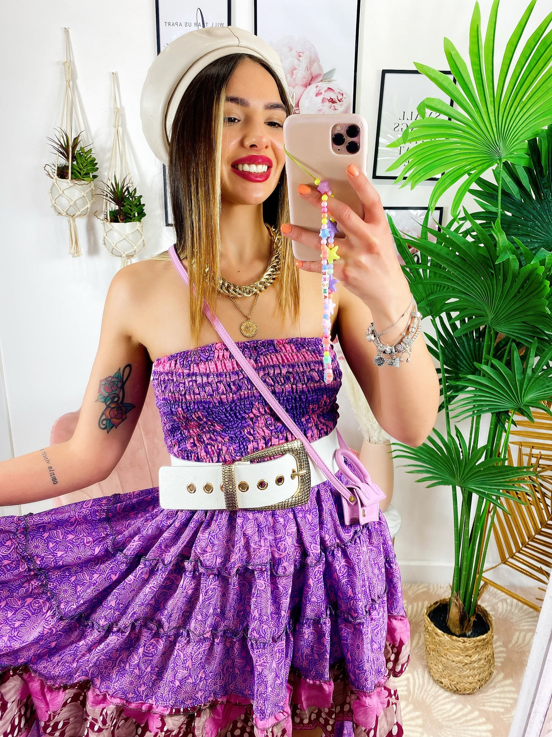 Abito Gonna asimmetrica Fuxia e lilla - R.a. Boutique 