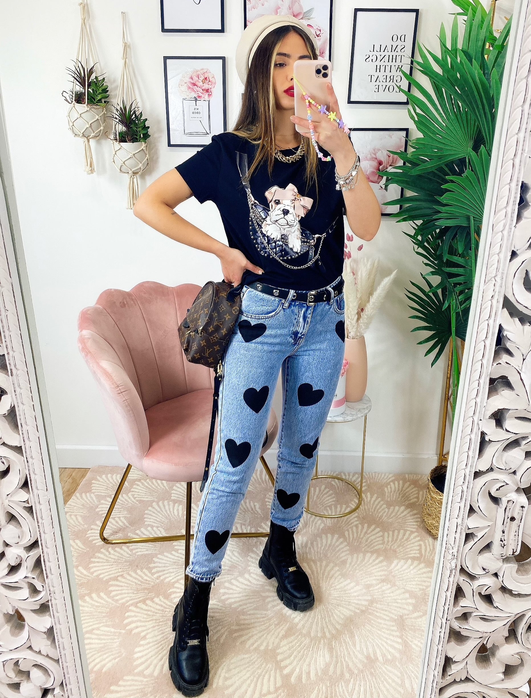 Jeans con cuori grandi - R.a. Boutique 