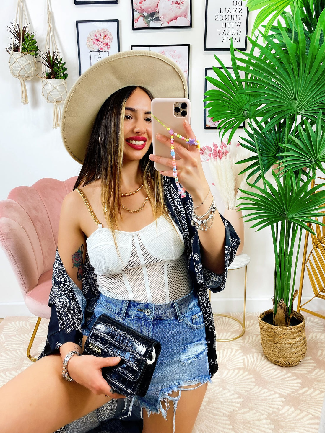 Kimono effetto bandana Nero - R.a. Boutique 