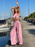 Completo top e pantalone rosa a fiori - R.a. Boutique 