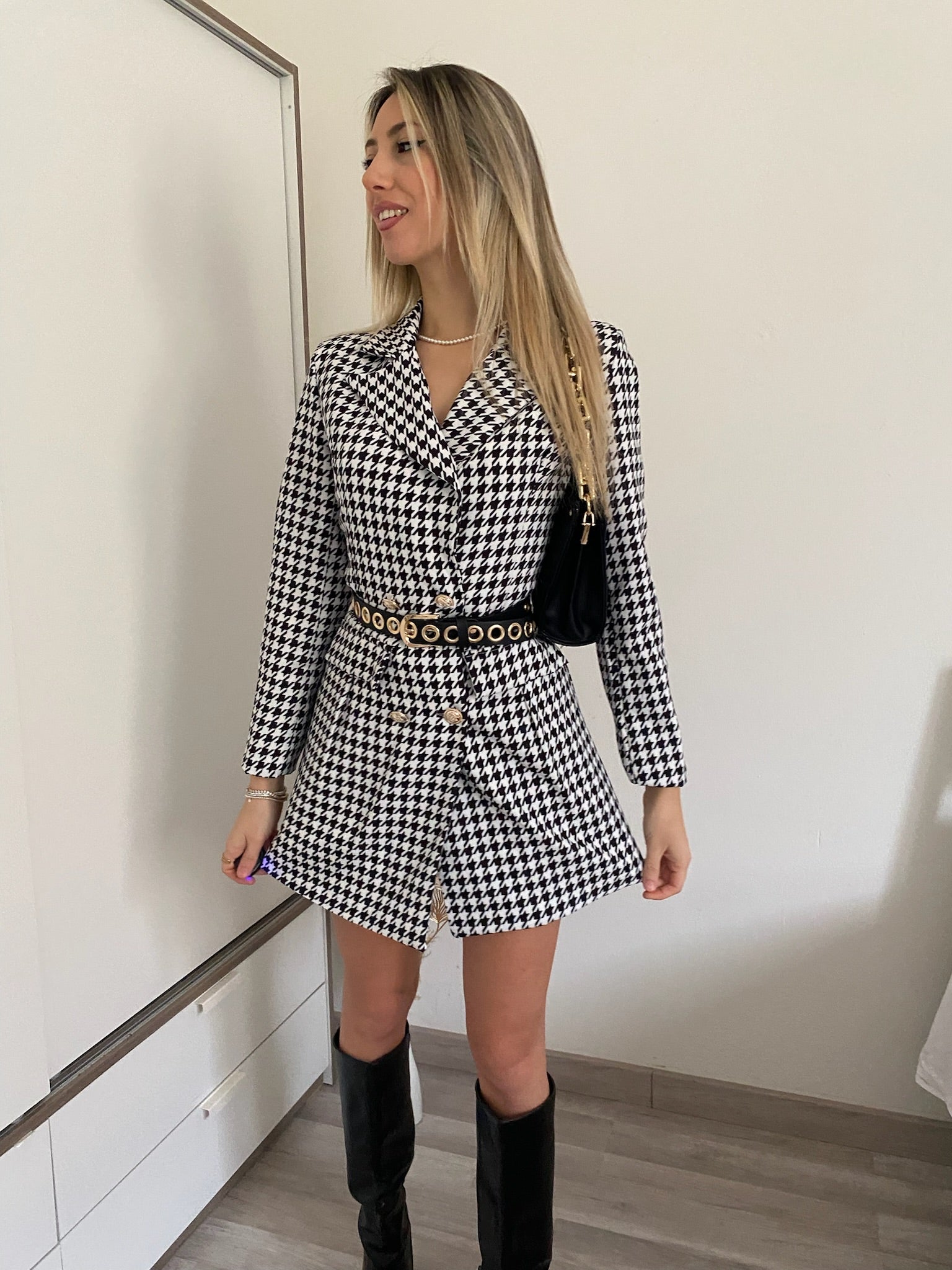 Abito a blazer pied de poule - R.a. Boutique 