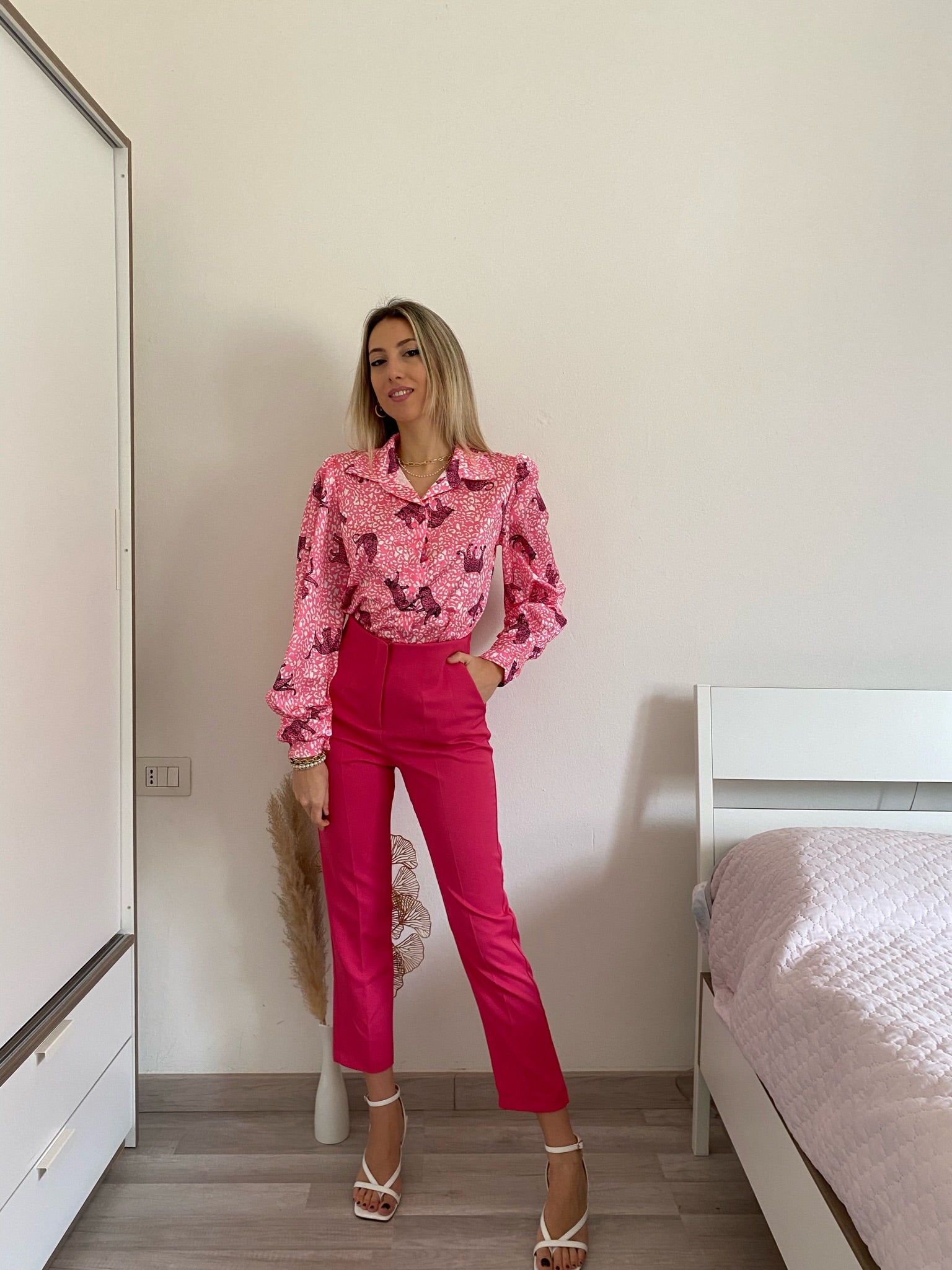 Camicia con stampa animalier fuxia - R.a. Boutique 