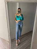 Top in raso monospalla tiffany - R.a. Boutique 